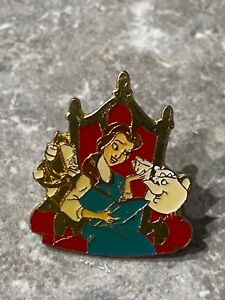DISNEY BELLE READING MRS POTTS LUMIERE & CHIP PIN BADGE BEAUTY AND BEAST