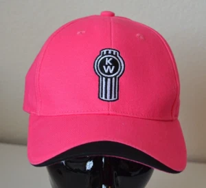 Kenworth KW Motors Trucker Hat Pink Black Sandwich Surround Cap Adj New NWT - Picture 1 of 7