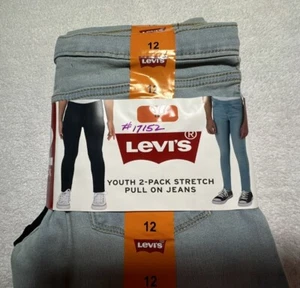 NWT Levi’s Youth 2-Pack Stretch pull on jeans size 12 blue & black Kenya - Picture 1 of 3
