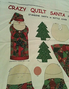 Crazy Quilt Santa Fabric Panel - Picture 1 of 4