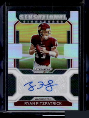 2021 Prizm Ryan Fitzpatrick Sensational Signatures Silver Prizm - Image 1 of 2