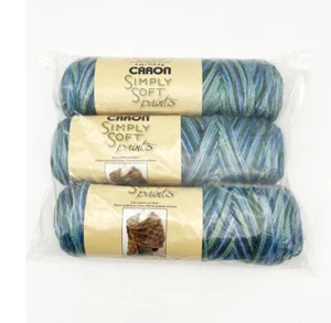 Caron Simply Soft Paints 4 Medium Acrylic Yarn 3 skeins Spring Brook 04 - Picture 1 of 6