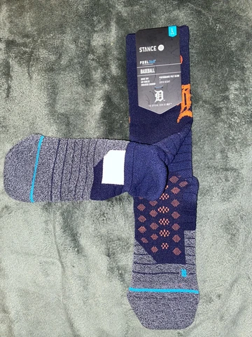 STANCE Detroit Tigers MLB Diamond Pro Crew Socks Adult Size Large L Navy Orange Cover