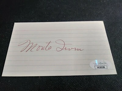 Monte Irvin autograph Index card JSA Major League Baseball HOF - Image 1 of 3