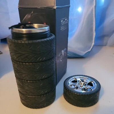 Tyre Cup Tire Shaped Stainless Steel Thermos Coffee Mug With Potenza Lanyard  - Image 1 of 4