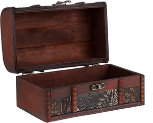Vintage Pirate Treasure Chest Box for Kids - Jewelry & Keepsakes Storage - Picture 1 of 11