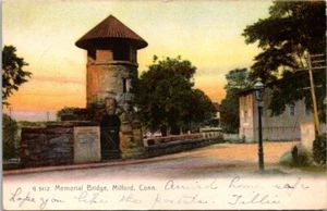 Antique Memorial Bridge Milford Conn G5412 Color Postcard Posted 1906 - Picture 1 of 2