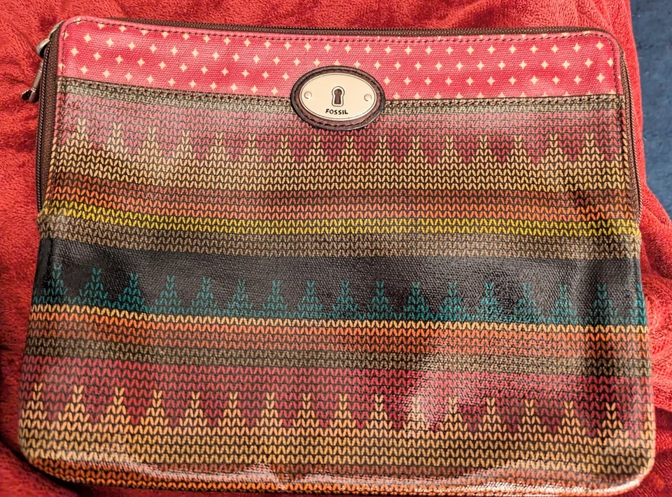 Bolsa de mano Fossil "Key-Per" bolsa para tabletas recubierta de cuero de vaca multicolor bolsillo con cremallera Foto 1 de 4