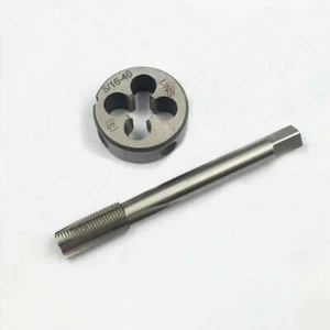 5/16"-40 UNS Tap and Die Set HSS Thread Tap with Round Threading Die Right Hand - Picture 1 of 2