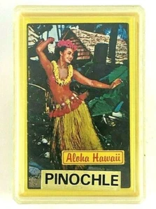 Mazo Sellado Aloha Hawaii Vintage Pinochle Tarjetas de Jugar en Estuche de Plástico Hula - Imagen 1 de 4