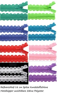 Spitzenreißverschluß Reißverschluss 18-20 cm Polyester   Farbwahl unteilbar - Bild 1 von 10