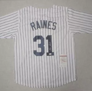 TIM RAINES SIGNED AUTO NEW YORK YANKEES WHITE PINSTRIPE JERSEY JSA AUTOGRAPHED - Picture 1 of 2