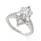 3.8 Ct Marquise Cut Lab Grown Diamond Engagement Ring SI1 F White Gold 14k