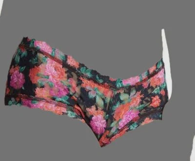 $40 Hanky Panky Para Mujer Negro Estampado Floral Encaje Pantalones Cortos Íntimos Panty Talla S Foto 1 de 3