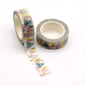 Holiday Winter Xmas Tree Gold Foil Washi Tape Papercraft Planner Supply Crafts - Picture 1 of 1