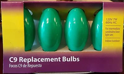 Light Keeper Pro Ceramic Green C9 Replacement Bulbs 120V 7W 60Hz AC - 4-Count - Image 1 of 2