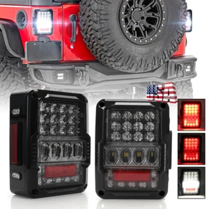 Newest Clear LED Tail Lights for Jeep Wrangler JK 07-18 Brake Reverse Stop Lamps - Picture 1 of 11