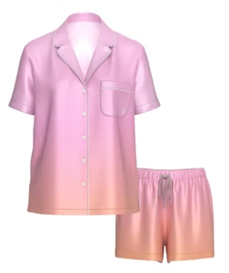 Victoria's Secret Glazed Satin Ombré Short Sleeve Pajama Set Size M - Picture 1 of 4