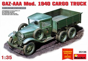 Miniart 35136 Car Gaz-AAA Mod 1940 Cargo Truck Military Car Plastic Model 1/35