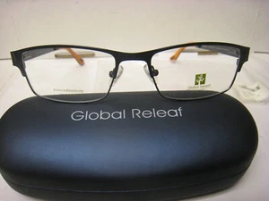 GLOBAL RELEAF  EYEGLASS FRAMES Style  GR20 in  GUN 55-17-145-32v W/GLOBAL case - Picture 1 of 6