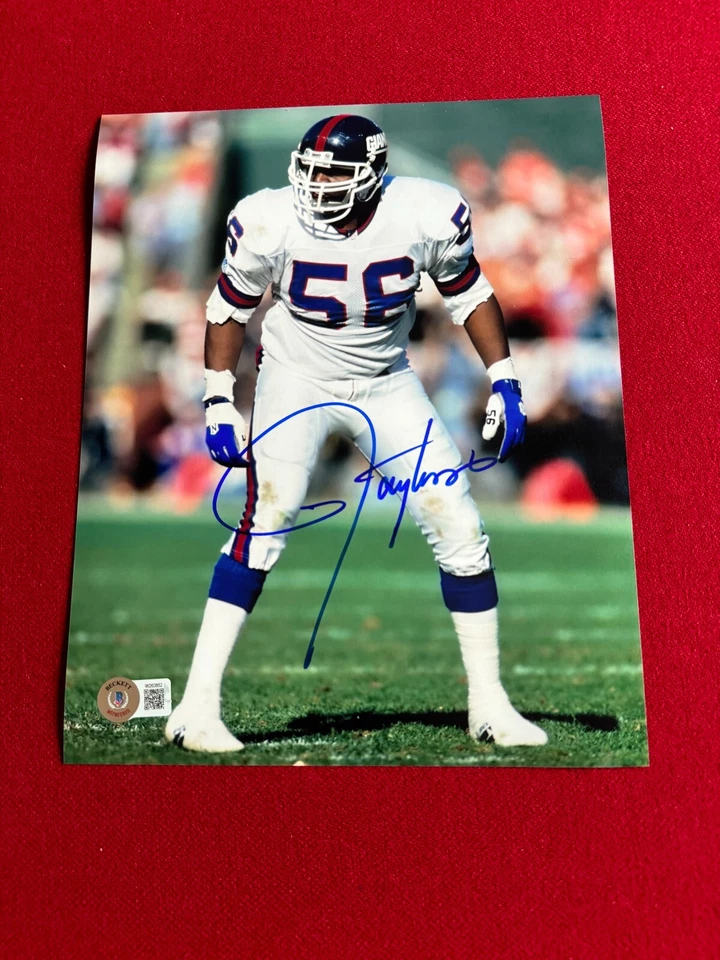 Лоуренс Тейлор, «С автографом» (Beckett) 8 x 10 фото (редкий / винтажный) гигантов - Изображение 1 из 1