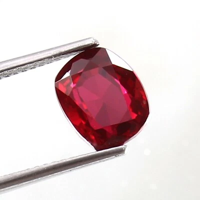 AAA Flawless Pigeon Red Mozambique Ruby Loose Gemstone 9x7x5mm – Cushion Cut - Image 1 of 4