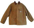 Vintage Carhartt Blanket Lined Tan Canvas Chore Barn Coat Jacket Mens 50 2Xl