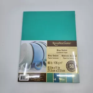Recollections Cardstock Paper Blue Ombre 50 Sheets 8.5" x 11" New in Package - Picture 1 of 3