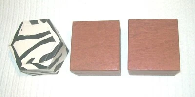 Gift Boxes Lot Trinket Jewelry Faux Leather Brown Abstract Zebra Print Curations Foto 1 de 4