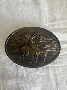 Bergamota 1977 Hebilla de Cinturón Latón Hebilla de Cinturón Jefe Joseph Nativo Americano EE. UU. - Imagen 1 de 4