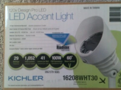 Kichler 16208WHT30 29W 120V 60-Degree LED Accent Light Textured White Foto 1 de 4
