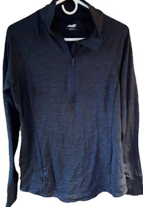 Pullover Avia Azul Marino Media Cremallera Manga Larga Forrado Cuello Simulado Top Atlético Grande 12-14 - Imagen 1 de 2
