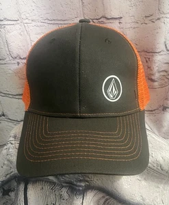 Volcom Surf Skateboard Mesh Trucker Snapback Mütze Kappe neu ohne Etikett schwarz & orange - Bild 1 von 3