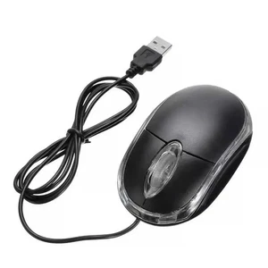 WIRED USB OPTICAL MOUSE FOR PC LAPTOP COMPUTER SCROLL WHEEL LED LIGHT BLACK MICE - Picture 1 of 6