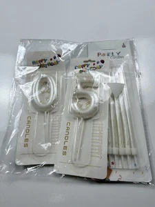 iNINGER Weiß Gold 50. Geburtstag Zahl Kerzen Tortenaufleger Party Deko - Bild 1 von 4