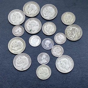 GB Silver Coins Pre 1947 & 1920 Victoria Threepence 1868, Shilling Lot 17817 - Picture 1 of 11