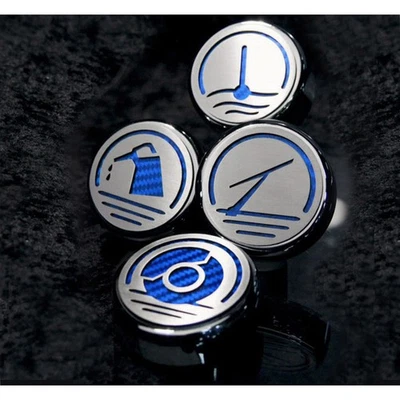 Cubiertas de tapa ejecutiva blancas con incrustación CF 4p para Ford Mustang 05-09 automático [cromo] Foto 1 de 4