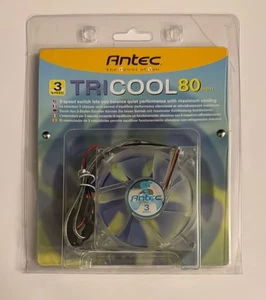 Antec TriCool 80mm Cool Fan 3-Speed Switch Quiet Performance Maximum Cooling NEW - Picture 1 of 3