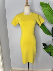 SABA Zoe Milano Crepe Knit Yellow Quash Dress Size XS - BNWT - Picture 1 of 4