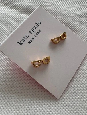 Pendientes Kate Spade 'Lookout Glasses' chapados en oro 12K. ¡Nuevo! Lindo! Foto 1 de 4