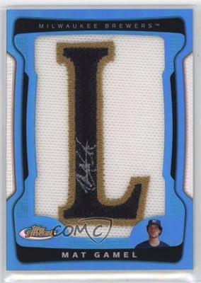 2009 Finest Auto Letter Blue Refractor /25 Mat Gamel (Letter L) Rookie Patch RC - Image 1 of 2