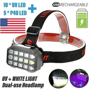 Luz UV + Blanca Faro LED Luz de Pesca Faro UV para Atrapar Escorpión, etc. - Imagen 1 de 12