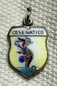 Vintage 800 Silver/Enamel Cese Natico, Italy Bracelet Charm - Picture 1 of 4