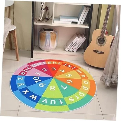  Alfombra circular alfabeto para guardería alfombra redonda de 4 pies para niños y niñas antideslizante  Foto 1 de 4