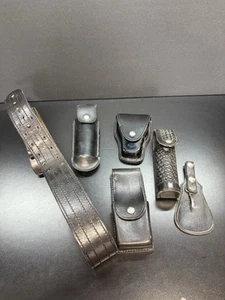 LOT  TACTICAL BELT GEAR BLACK LEATHER HOLDERS ETC. - Picture 1 of 15