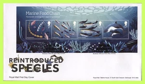 G.B. 2021 Marine Food Chain M/S u/a Royal Mail First Day Cover, Poole Dorset - Picture 1 of 1