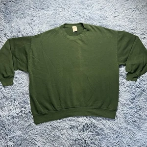 VINTAGE Jerzeez Crewneck Sweatshirt Gr. 2XL Herren grün unbedruckt Retro Outdoor 90s - Bild 1 von 16