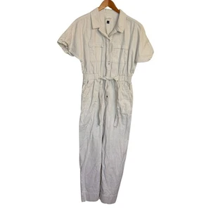 Mono Universal Thread Mujer 8 Crema Denim Años 70 Retro Pierna Ancha Cinturón Tareas - Imagen 1 de 6