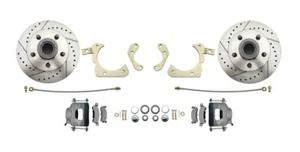 1959-1964 GM Chevrolet Front Disc Brake Conversion Kit Drilled & Slotted Rotors - Picture 1 of 6
