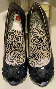 NEW Kenneth Cole Reaction 10M Wedge Women Over Chill Black Peep Toe Shoe Leather - Picture 1 of 11